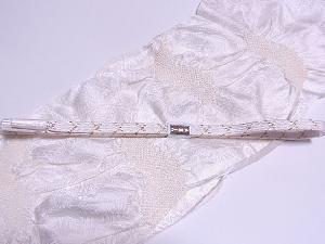 リサイクル　和装小物　帯締め・帯揚げセット　礼装用　白金　絞り